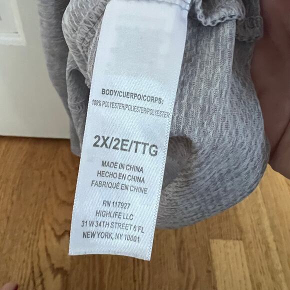 Reebok Plus Size Women's Heather Gray Athletic Racer Back Tank - 2X - Picture 3 of 6